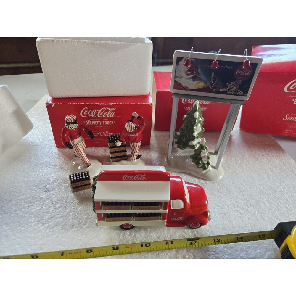 Department 56 The Original Snow Village Coca-Cola items x3 Retired Dec 1998